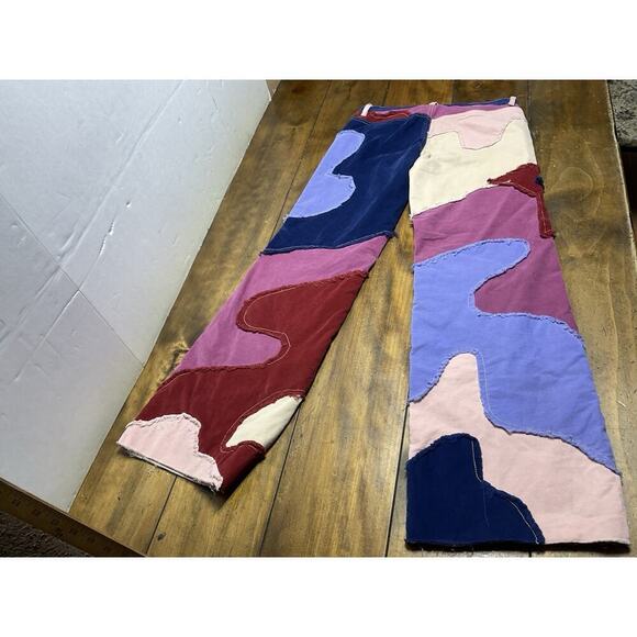 Free People Groovy Supernova Cord Wide Leg Purple Disco Jeans Size 25 - Picture 2 of 11